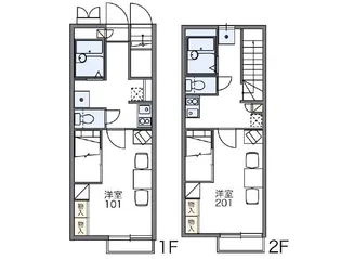レオパレスブラッサムII【2階】の間取り