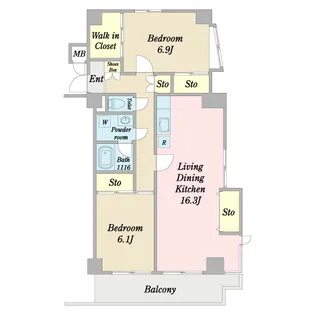 レジデンスIII【3階】の間取り