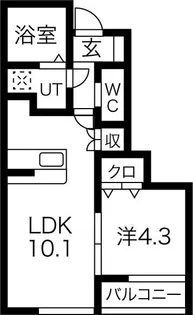 ネートル グルース【1階】の間取り