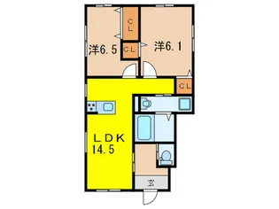 グランディール山手B棟【2階】の間取り