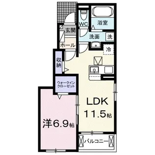 パークヒルズWAKA【1階】の間取り