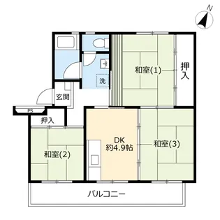 UR上和田【5階】の間取り