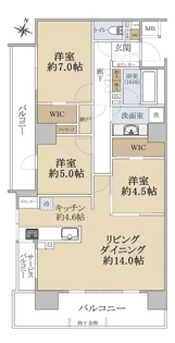シエリア仙台定禅寺通【5階】の間取り