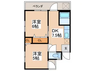 第5みのり荘【2階】の間取り