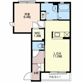 ハピネス橘【1階】の間取り
