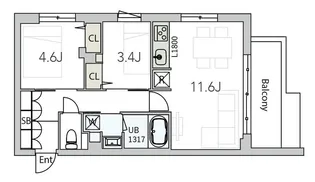 GranDuo西荻窪2【1階】の間取り