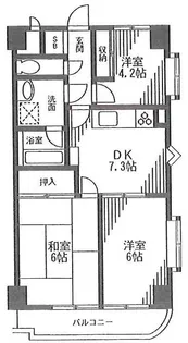 アルスエビサワ洗足池【4階】の間取り