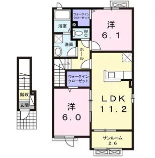 アンクラリス大釜II【2階】の間取り