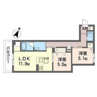 トロワベルテュ【1階】の間取り