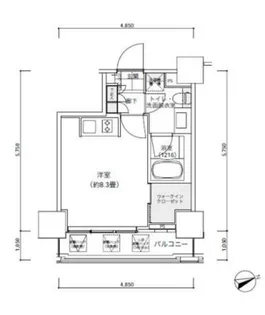 パークキューブ愛宕山タワー【10階】の間取り