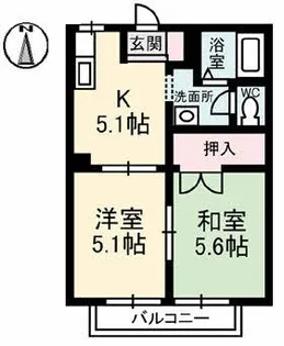 ベルエア B棟【2階】の間取り