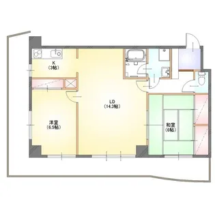 緑ヶ丘ビューハイム【2階】の間取り