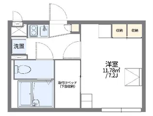 レオパレスフローラル北美町【2階】の間取り