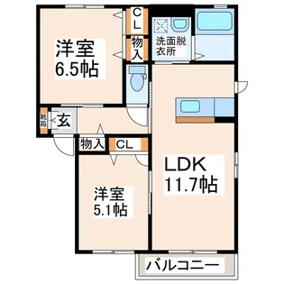 MASTメゾン戸坂【2階】の間取り