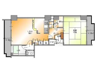 ダイアパレス内房勝山イーストタワー【2階】の間取り