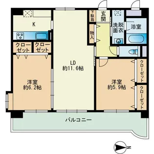 グランポンアミティエ【6階】の間取り