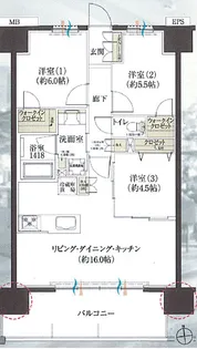 レーベン熊本練兵町/12階【12階】の間取り