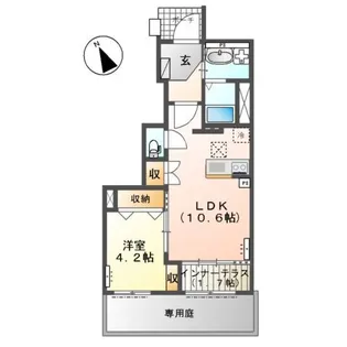 (仮)スターテラスII雀の宮4丁目新築アパート【1階】の間取り