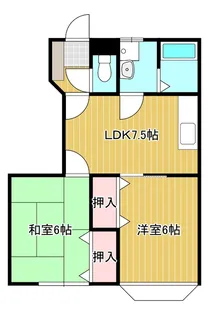 リベルテ白石F棟【1階】の間取り