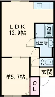 ロジェ新富【2階】の間取り