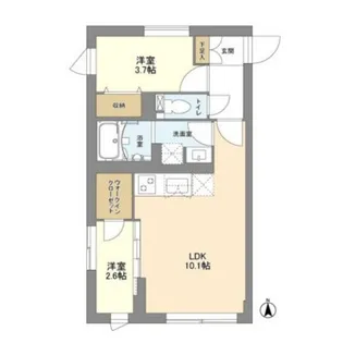 ウェルスクエア中野坂上II【2階】の間取り
