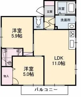 T’sレーヴィンス【2階】の間取り