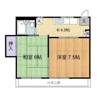 第2もとざかやハイツ【2階】の間取り