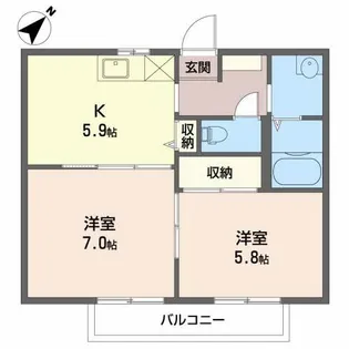 バードライズ吉村【2階】の間取り