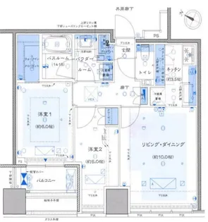 プレミストタワー白金高輪【30階】の間取り