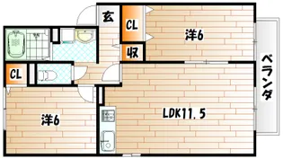 グランシャリオ・S B棟【1階】の間取り