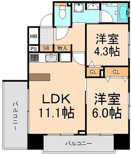 パークキューブ浅草田原町【7階】の間取り
