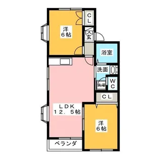 ハイネスソーワII【1階】の間取り
