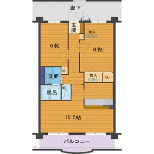ハートフルマンション Villa Luna【1階】の間取り