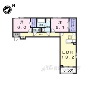 シャルマールスイート【1階】の間取り