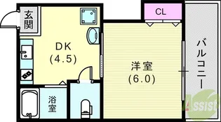 ビタミンテラス神仙寺【1階】の間取り