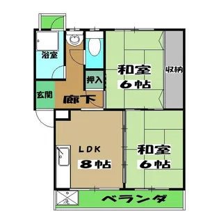 梅の宮ハイツ【4階】の間取り