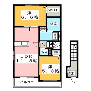 ボンダイI【2階】の間取り