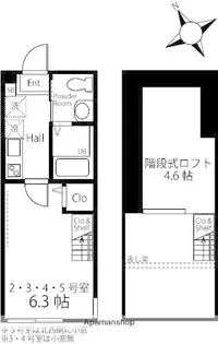 ハーミットクラブハウスシャルム岸根公園【2階】の間取り