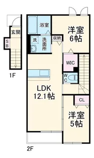 アヴニール【2階】の間取り