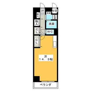 クレール高岳【12階】の間取り