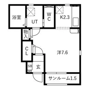 ソレイユマーレII【1階】の間取り