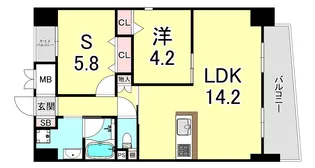 パインコート平磯【4階】の間取り