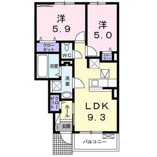 ジェルメ・メゾン III B【1階】の間取り