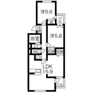 パークグレイスA棟【3階】の間取り