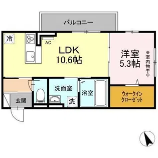 グラシア旭南【3階】の間取り