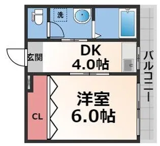 コーポ フェルメール【2階】の間取り