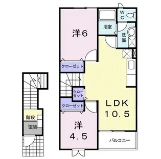山手メゾン壱 B【2階】の間取り