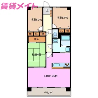 スペリア桑名壱番館【7階】の間取り