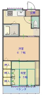 扇原コーポ【2階】の間取り