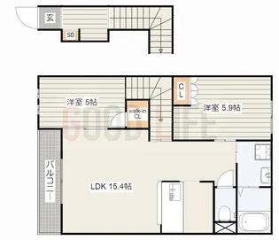 兵庫県加古川市野口町二屋【アパート】の間取り